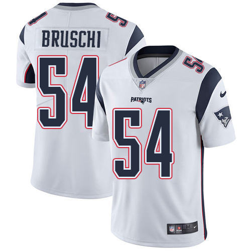 Nike Patriots #54 Tedy Bruschi White Men's Stitched NFL Vapor Untouchable Limited Jersey - Click Image to Close